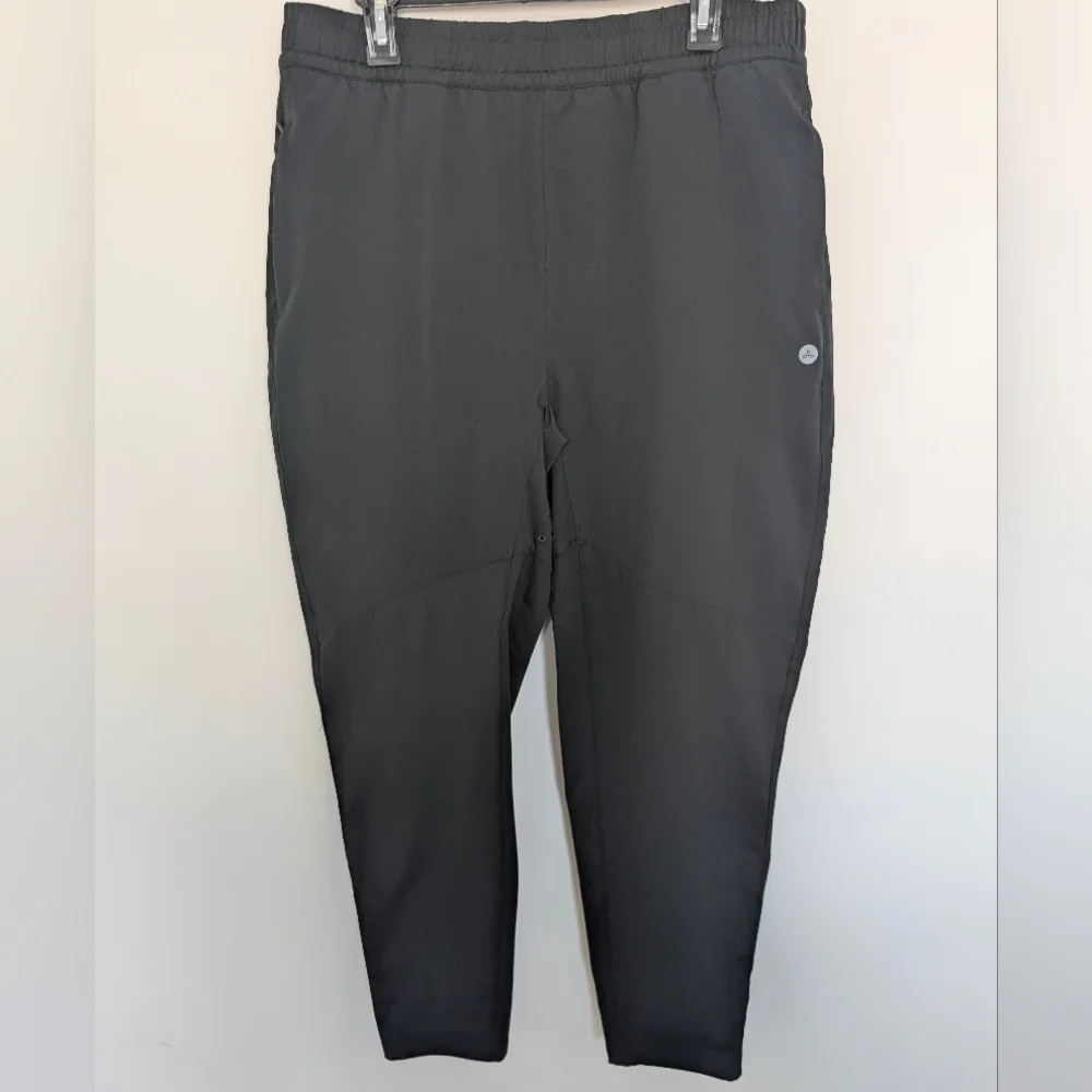 PrAna Ice Flow Hybrid Pant Black Mens Slim Elastic Waist Wicking Hybrid UPF 50